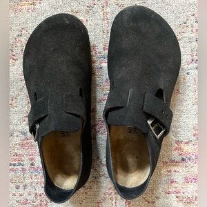 Birkenstock Black Suede London like new